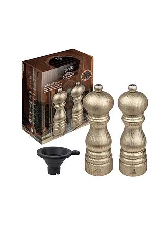 PEUGEOT | Salz- und Pfeffermühlen Set GOLDEN PARIS 18cm Buchenholz Gold | 